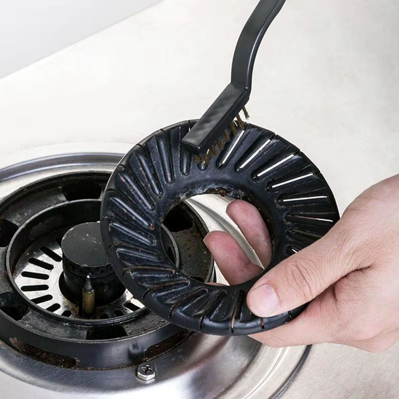 3Pcs Stove Cleaning Brush Gas Stove Cleaning Wire Brush Kitchen Tools Metal Fiber Brush Strong Decontamination Home-Appliance
