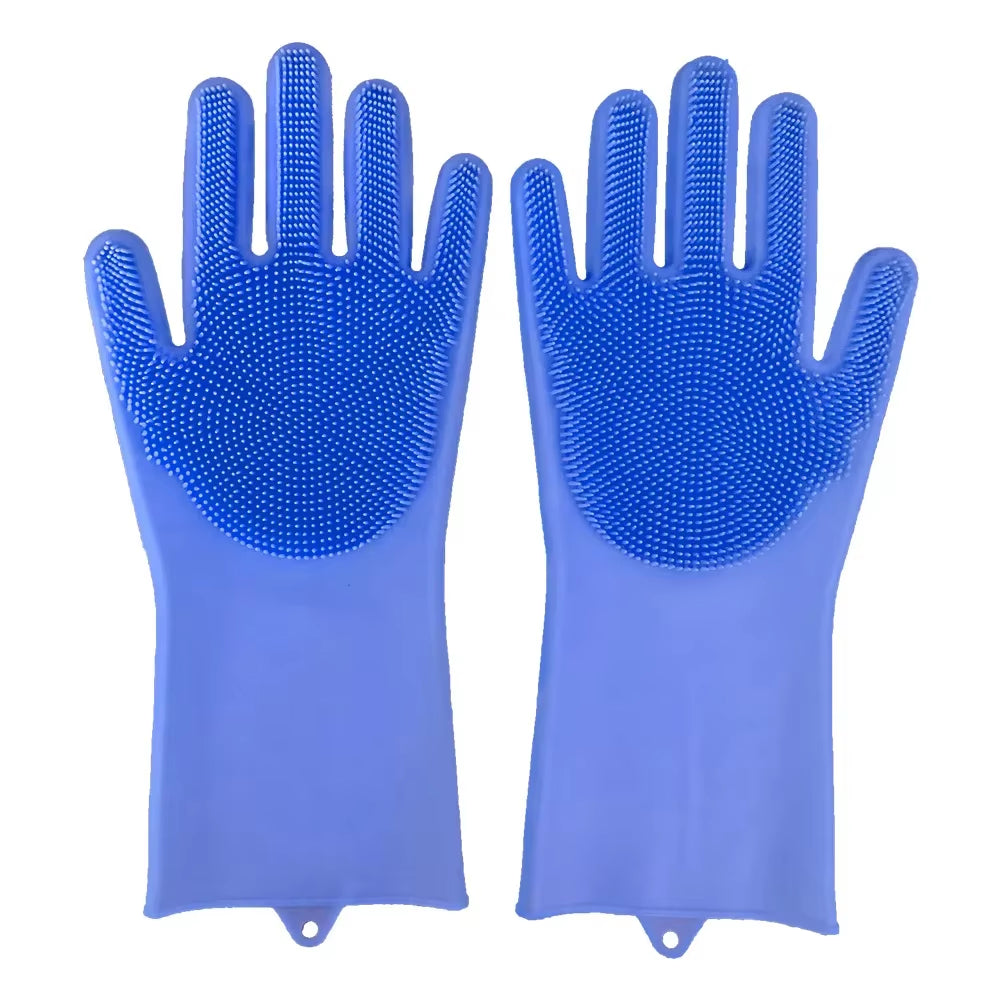 2Pcs Silicone/Pvc Cleaning Gloves Multifunction Silicone Dish Washing Gloves for Kitchen Household Silicone Washing