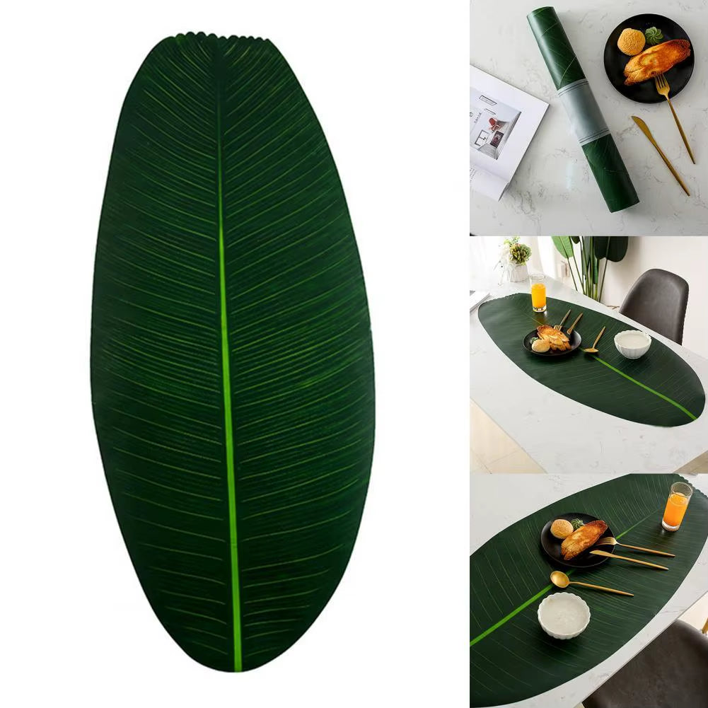 Table Mat Heat Resistant Plastic Monstera Leaves Shaped Coaster Home Kitchen Waterproof Pad Desk Cup Mat Holder