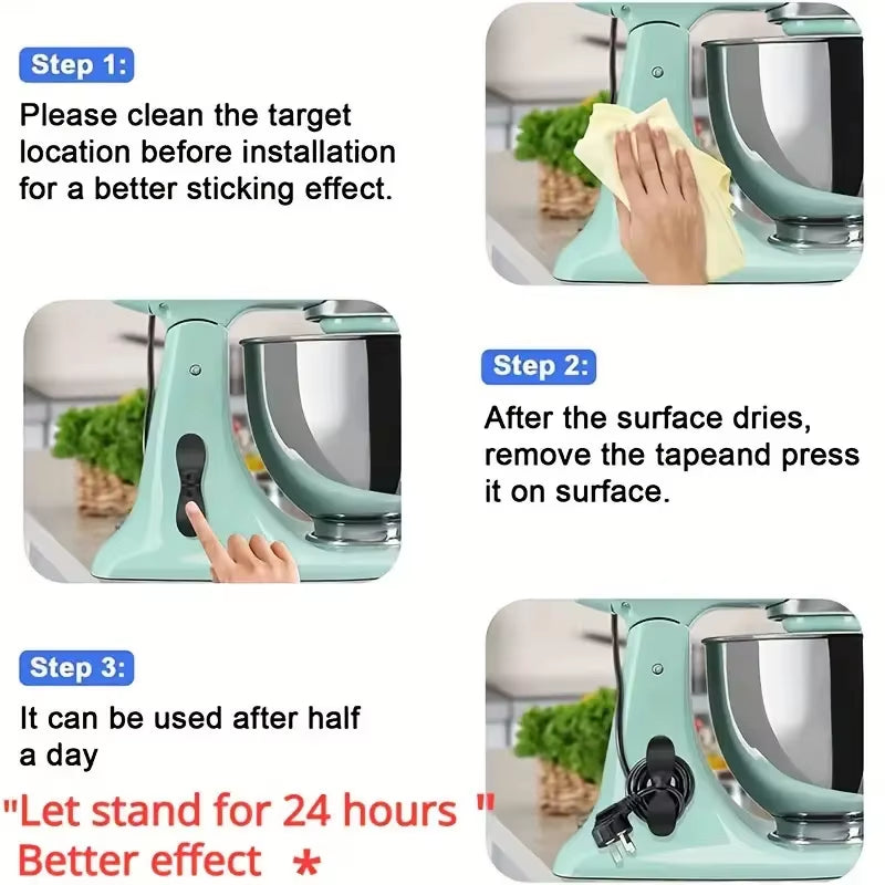 4/6Pcs Cord Winder Organizer for Kitchen Appliance Cord Wrapper Cable Management Clip Holder for Air Fryer Coffee Machine Fixer