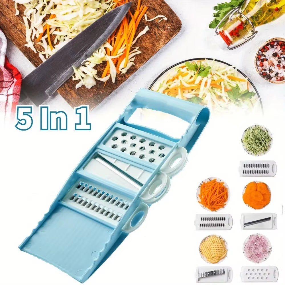 5 In1 Vegetable Fruit Slicer Multifunctional Manual Food Grater Cutter Potato Household Chopper Kitchen Veggie Dicer Gadgets