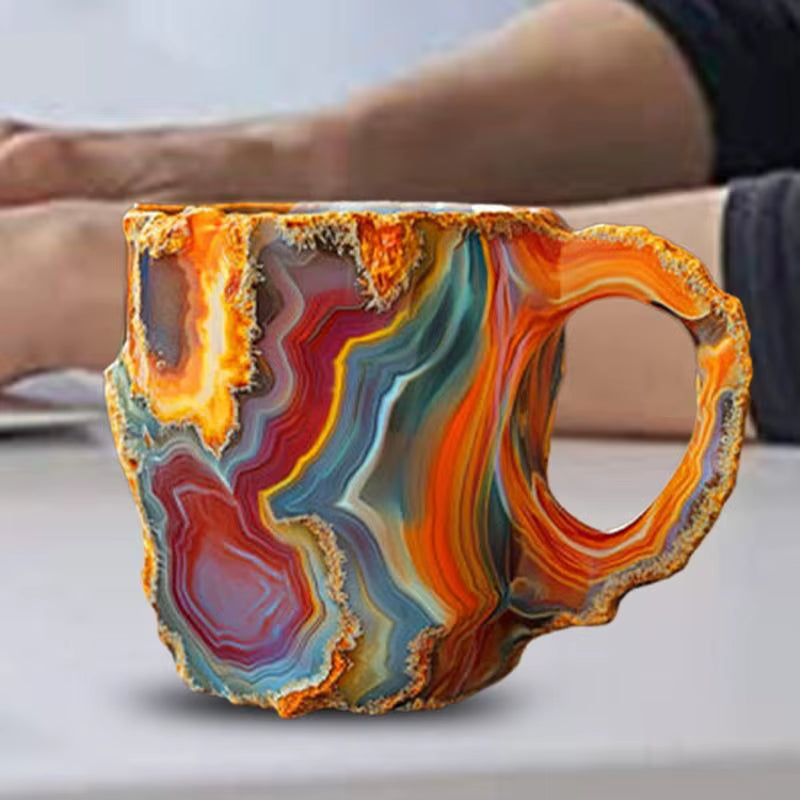 Mineral Crystal Drinking Cups Mineral Cups Desktop Decoration Resin Mug Novelty Coffee Cups Exquisite Fake Mineral Mug