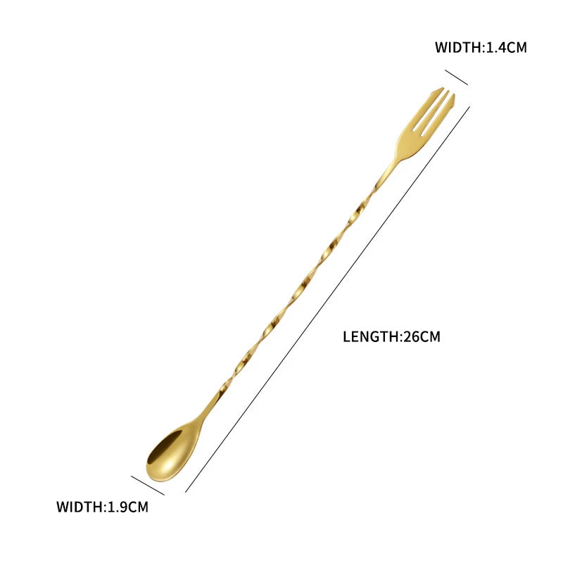 36/32.2Cm Spiral Bar Cocktail Spoon Stainless Steel Bartender Stir Spoons Muddlers Whisky Drinks Mixing Rod Kitchen Accessories