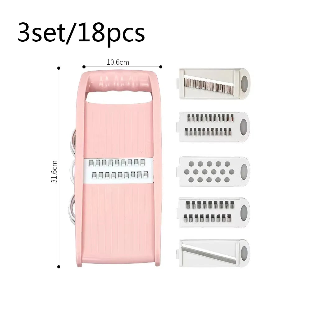 5 In1 Vegetable Fruit Slicer Multifunctional Manual Food Grater Cutter Potato Household Chopper Kitchen Veggie Dicer Gadgets