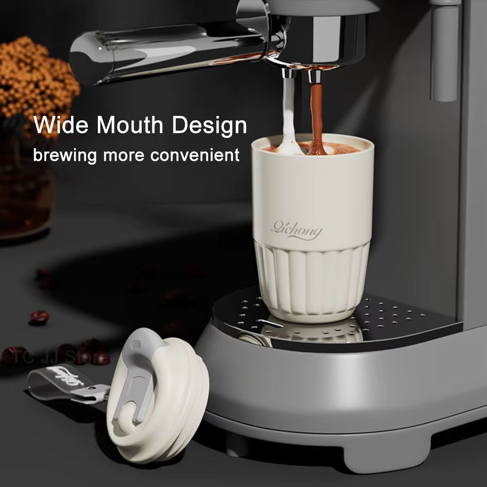 410ML Ceramic Liner Thermos Coffee Cup Travel Coffee Mug Vacuum Insulated Thermos for Coffee Thermal Cup Tumbler Christmas Gift