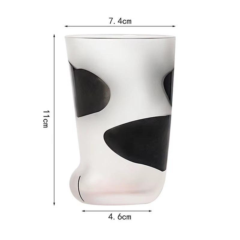 Animals Glass Cup 300ML Creative Cute Cartoon Cat Paw Water Bottle Milk Juice Frosted Drinking Cold Drink Mug Coffee Cup