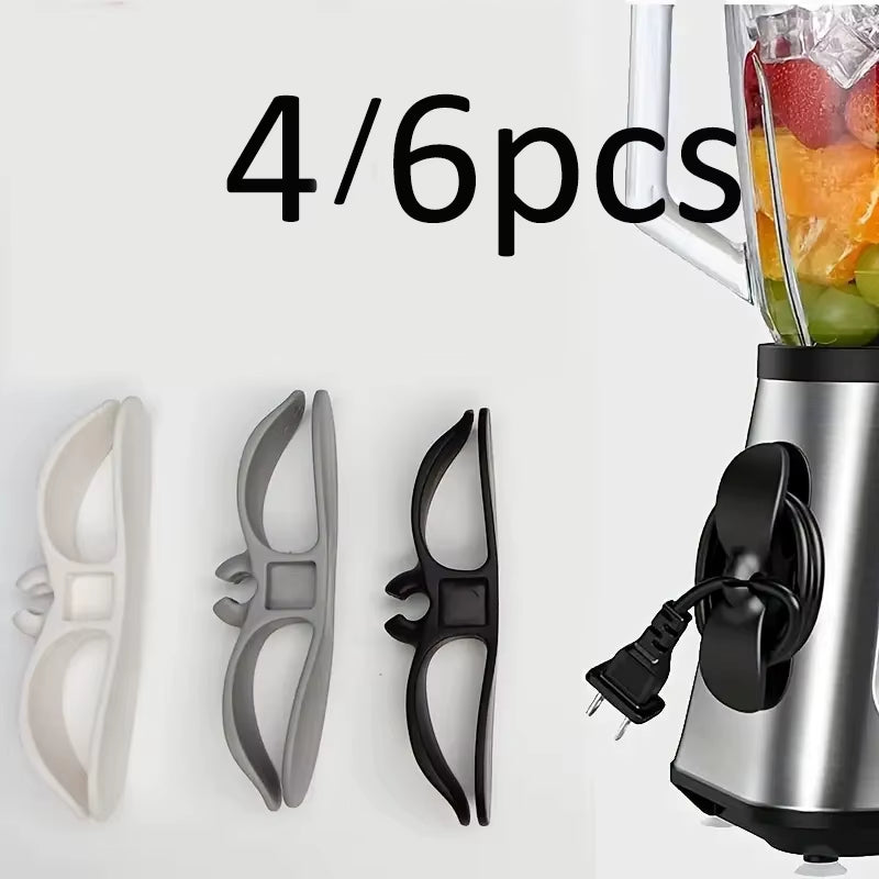 4/6Pcs Cord Winder Organizer for Kitchen Appliance Cord Wrapper Cable Management Clip Holder for Air Fryer Coffee Machine Fixer