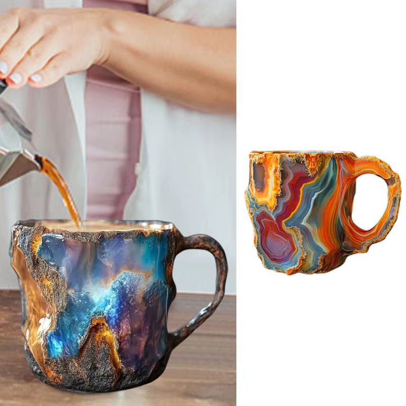 Mineral Crystal Drinking Cups Mineral Cups Desktop Decoration Resin Mug Novelty Coffee Cups Exquisite Fake Mineral Mug