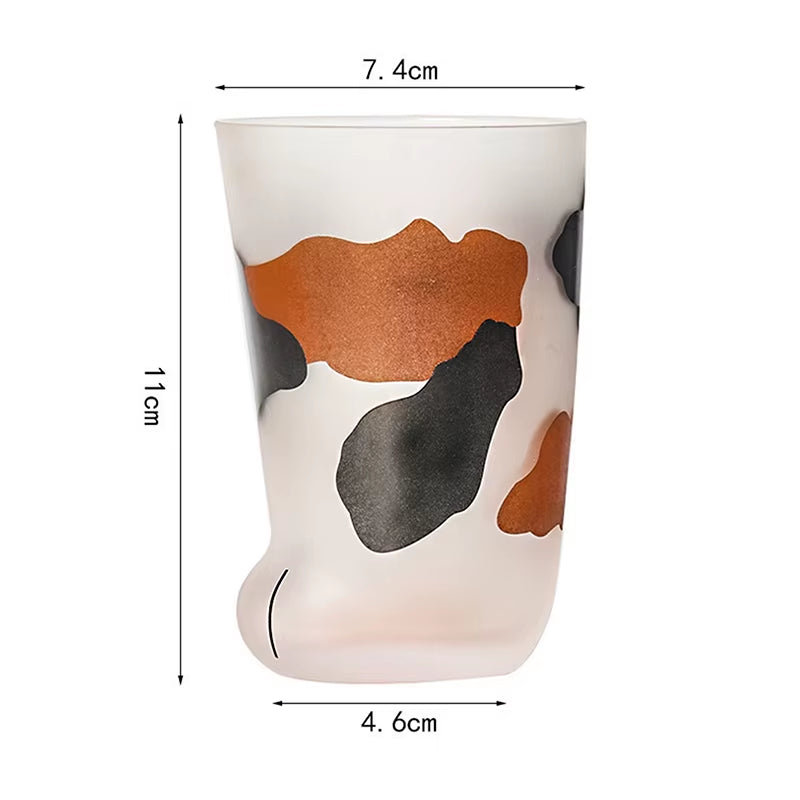 Animals Glass Cup 300ML Creative Cute Cartoon Cat Paw Water Bottle Milk Juice Frosted Drinking Cold Drink Mug Coffee Cup
