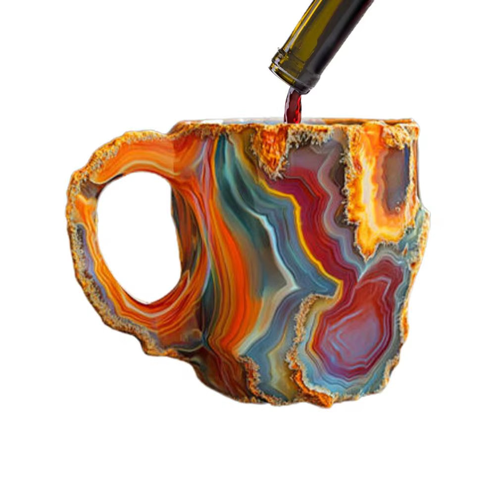 Mineral Crystal Drinking Cups Mineral Cups Desktop Decoration Resin Mug Novelty Coffee Cups Exquisite Fake Mineral Mug