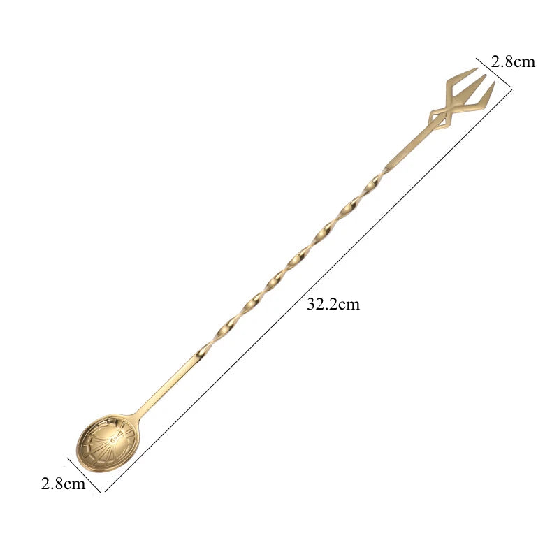 36/32.2Cm Spiral Bar Cocktail Spoon Stainless Steel Bartender Stir Spoons Muddlers Whisky Drinks Mixing Rod Kitchen Accessories