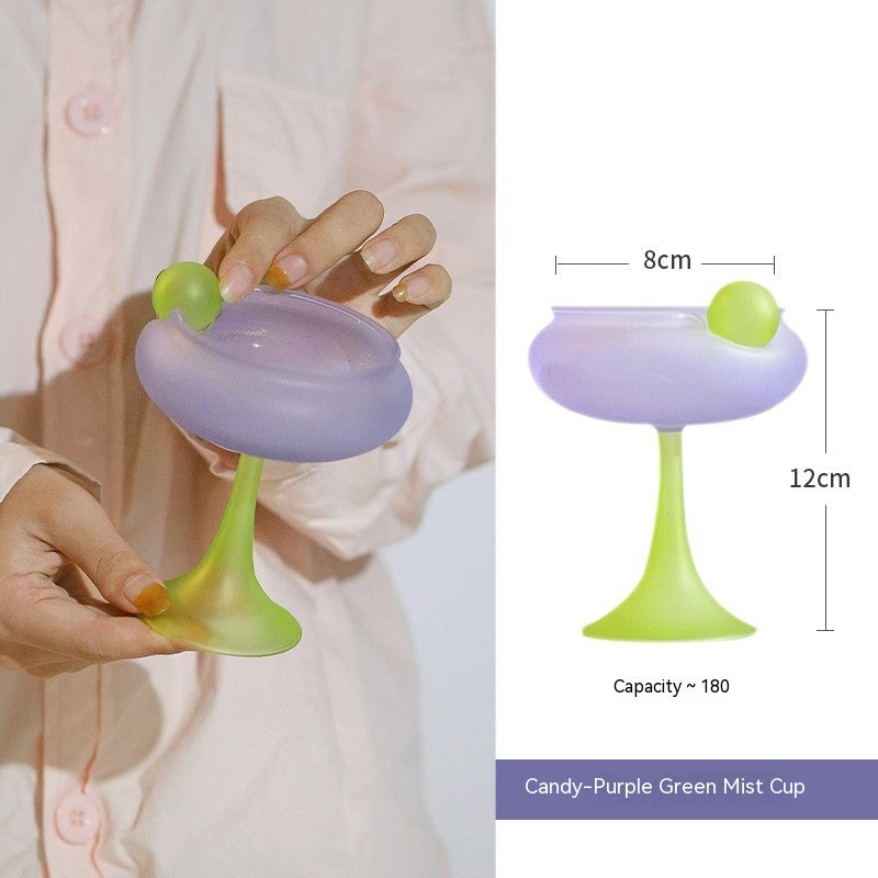 Creative Glass Goblet Pink Love Wine Glass Cocktail Glass Couple'S Cups Gift