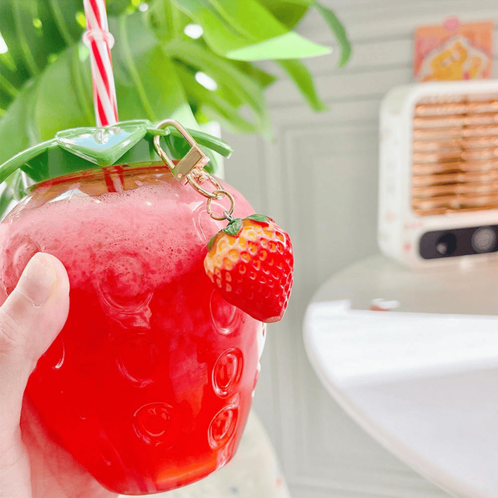 Strawberry Straw Bottle – Sip Sweet, Stay Cool