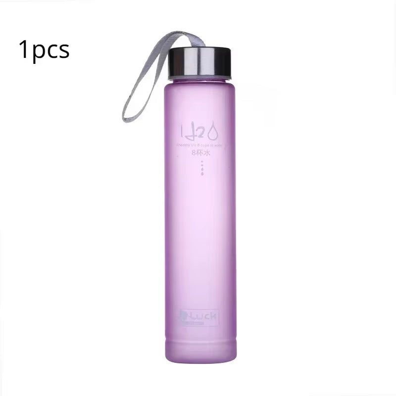 Water Bottle Drinkware Termos Frosted Stainless Steel Thermos Bottle Sport Drink Items Shatterproof Plastic Lemon Juice Storage