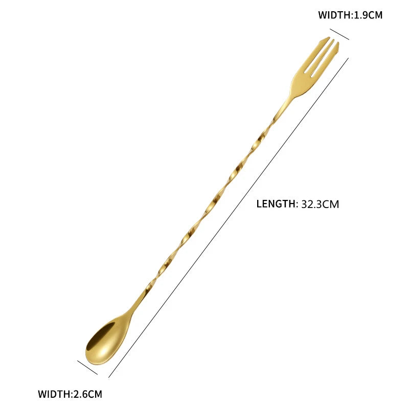 36/32.2Cm Spiral Bar Cocktail Spoon Stainless Steel Bartender Stir Spoons Muddlers Whisky Drinks Mixing Rod Kitchen Accessories