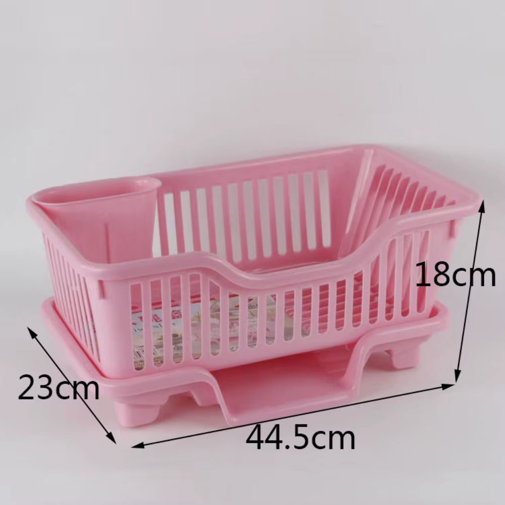 Dish Drying Rack Kitchen Utensils Drainer Rack with Drain Board Countertop Dinnerware Plates Bowls Chopsticks Spoons Organizer