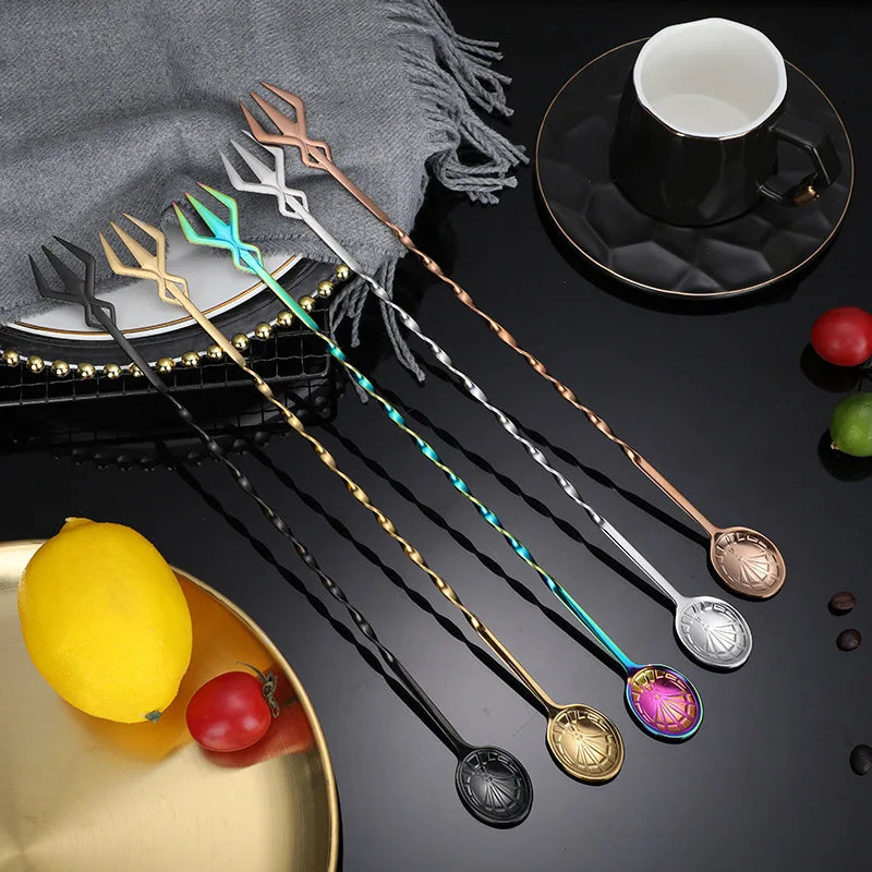 36/32.2Cm Spiral Bar Cocktail Spoon Stainless Steel Bartender Stir Spoons Muddlers Whisky Drinks Mixing Rod Kitchen Accessories