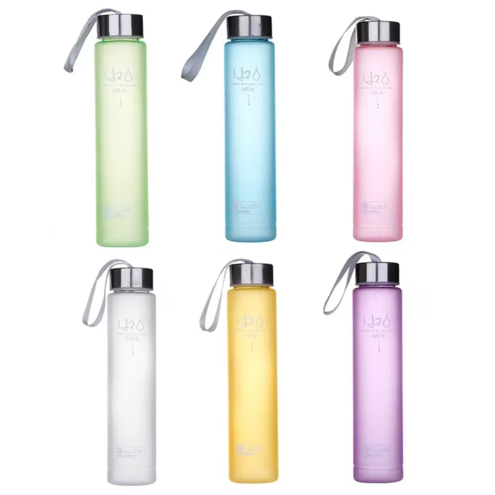 Water Bottle Drinkware Termos Frosted Stainless Steel Thermos Bottle Sport Drink Items Shatterproof Plastic Lemon Juice Storage