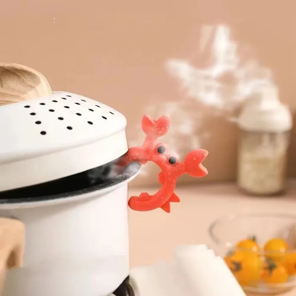 4/1PCS Silicone Spatula Rack Small Crab anti Scalding Overflow Pot Clip Spoon Holder Clip Universal Shovel Rack Kitchen Gadget
