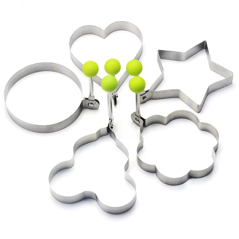Stainless Steel 5 Style Fried Egg Pancake Shaper Omelette Mold Mould Frying Egg Cooking Tools Kitchen Accessories Gadget