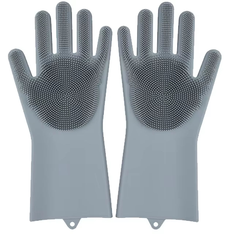2Pcs Silicone/Pvc Cleaning Gloves Multifunction Silicone Dish Washing Gloves for Kitchen Household Silicone Washing