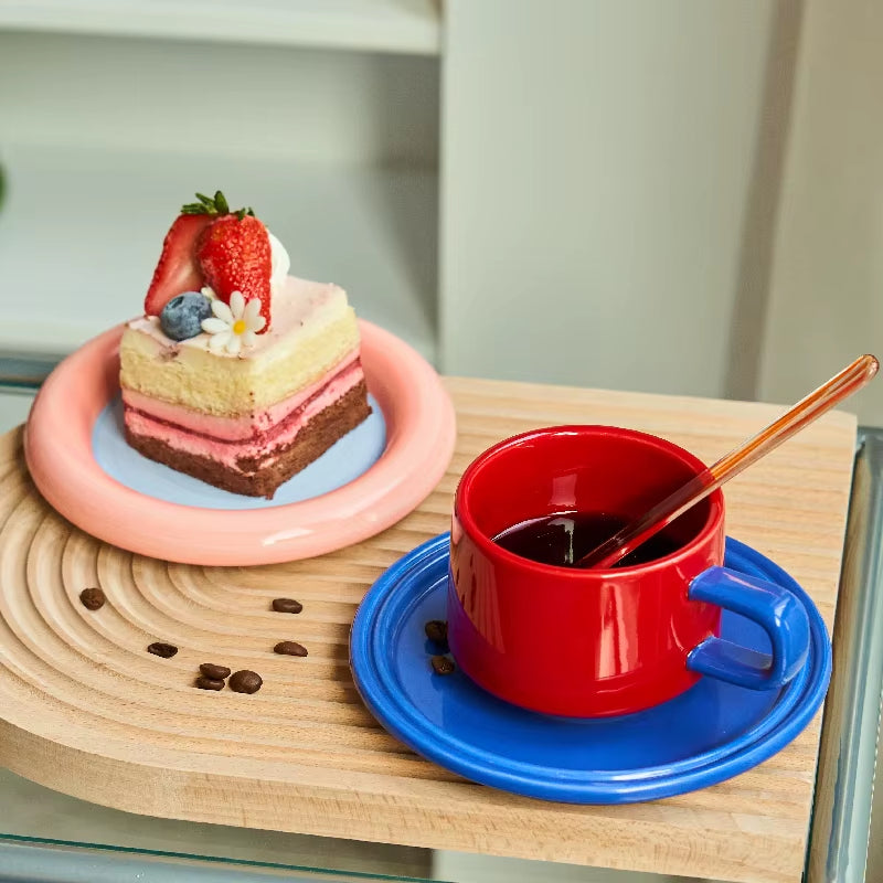 3 Sets Coffee Cups Set Ceramic Cups and Saucers Set Family Tea Cup Set Cups and Mugs Drinkware British Coffee Cups