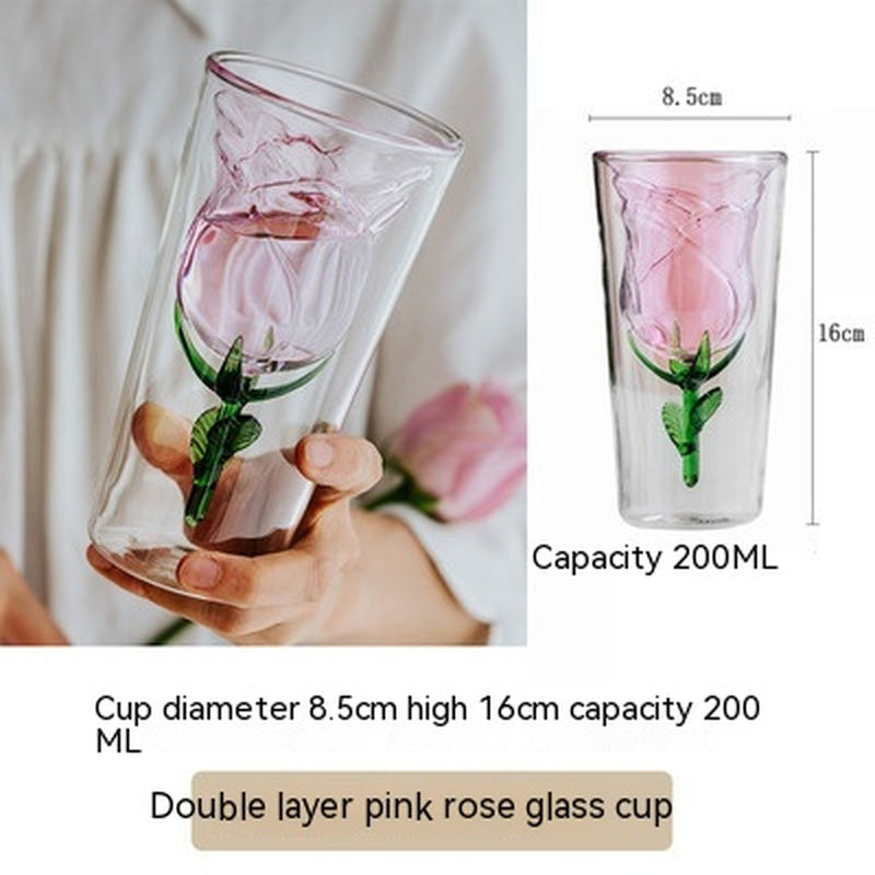 Creative Glass Goblet Pink Love Wine Glass Cocktail Glass Couple'S Cups Gift