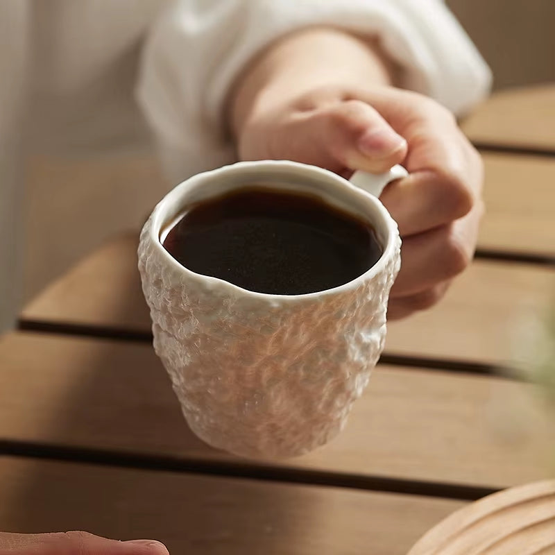 Rock Pattern Milk Cup Breakfast Cup Ceramic Ear Hanging Espresso Cup Creative English Afternoon Tea Mug Water Cup