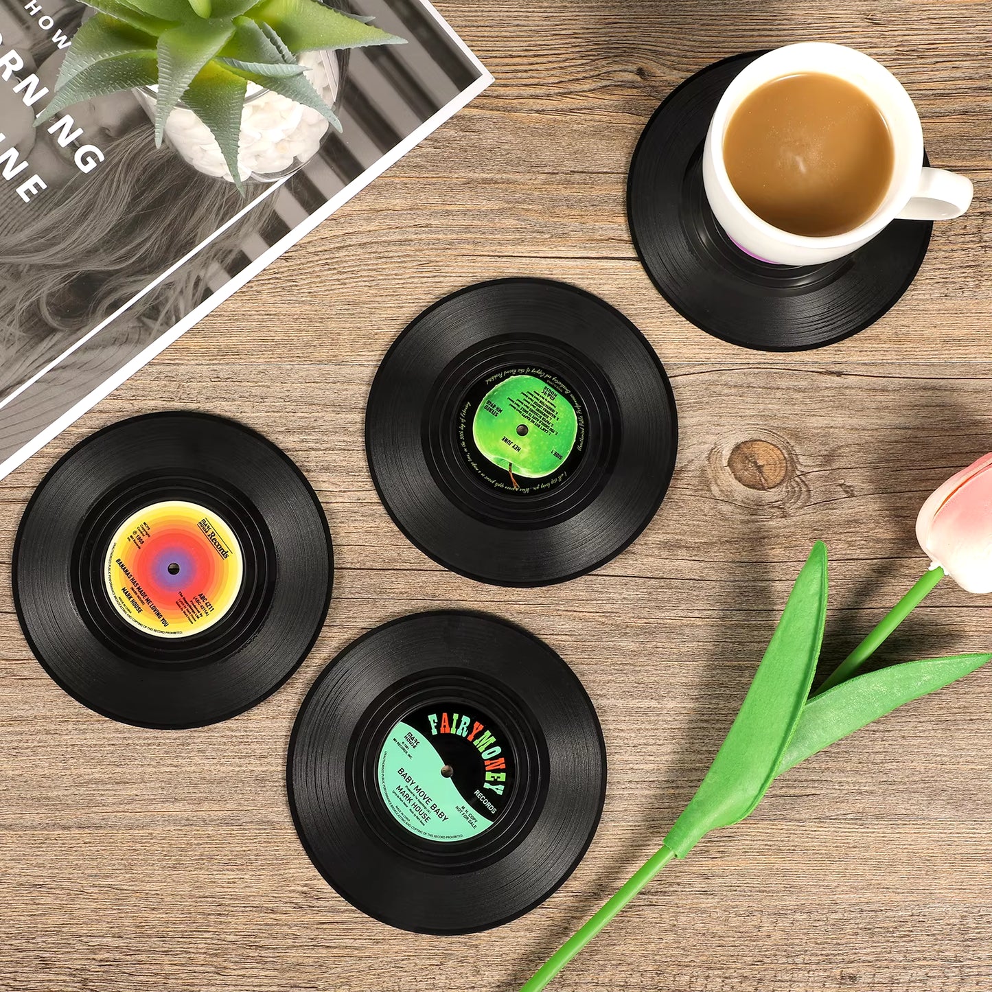 6Pcs Floppy Disk Cup Mat Coasters Drink Coasters Home Decor Bar Accessory SET Heat-Insulated Cup Mats Drinks Holder Home Decor