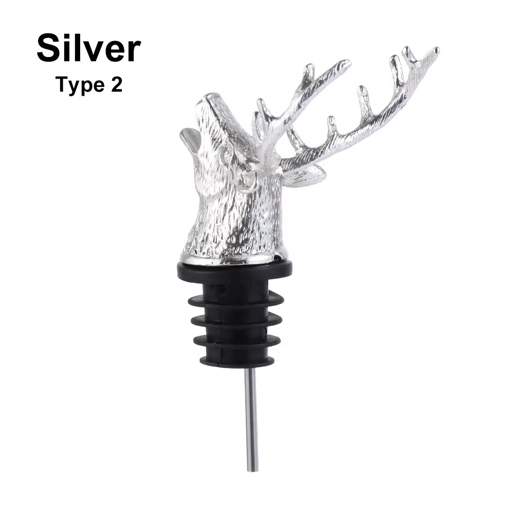 Deer Elk Lion Bull Head Wine Pourer Bottle Stoppers Bar Tools Wedding Party Drinks Wine Aerators Kitchen Tool Accessories