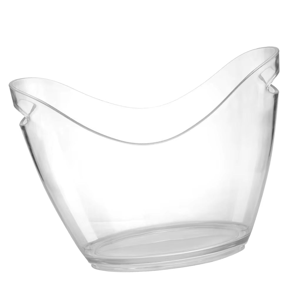 4L Clear Plastic Ice Bucket Party Bar Beer Wine Champagne Cooler for Home Kitchen Party Beverage Drinks Cooling Container