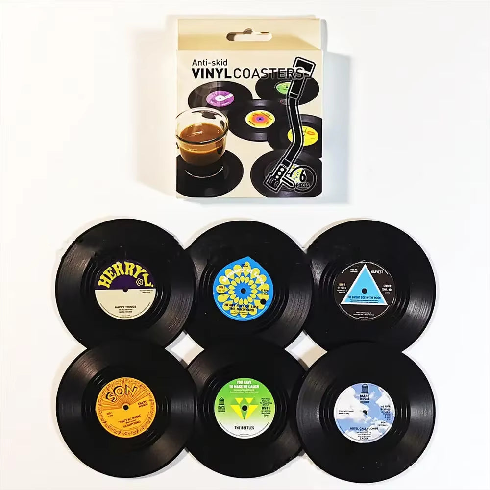 6Pcs Floppy Disk Cup Mat Coasters Drink Coasters Home Decor Bar Accessory SET Heat-Insulated Cup Mats Drinks Holder Home Decor