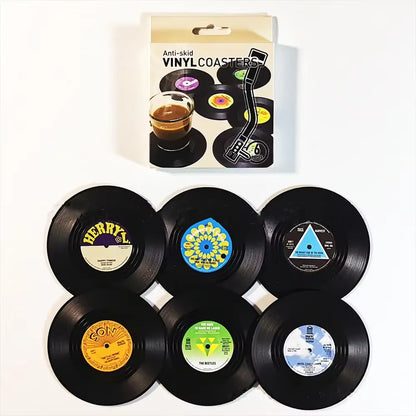 6Pcs Floppy Disk Cup Mat Coasters Drink Coasters Home Decor Bar Accessory SET Heat-Insulated Cup Mats Drinks Holder Home Decor