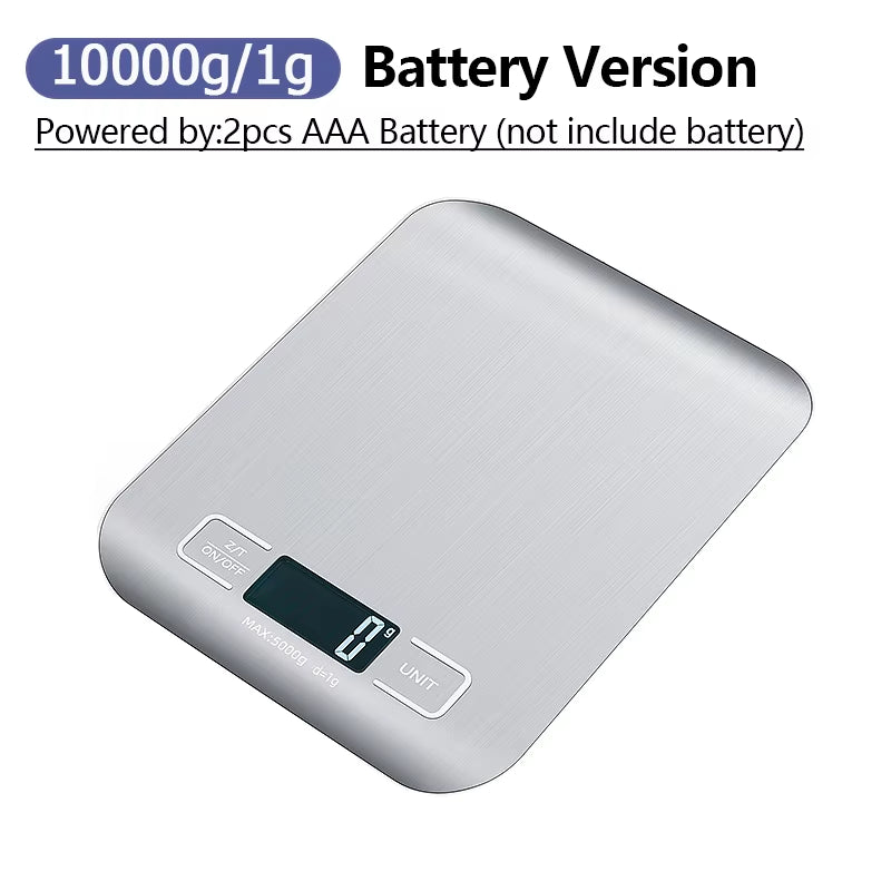 5Kg/10Kg Digital Kitchen Scale LCD Display Stainless Steel Electronic Scales Home Jewelry Food Snacks Weighing Baking Tools