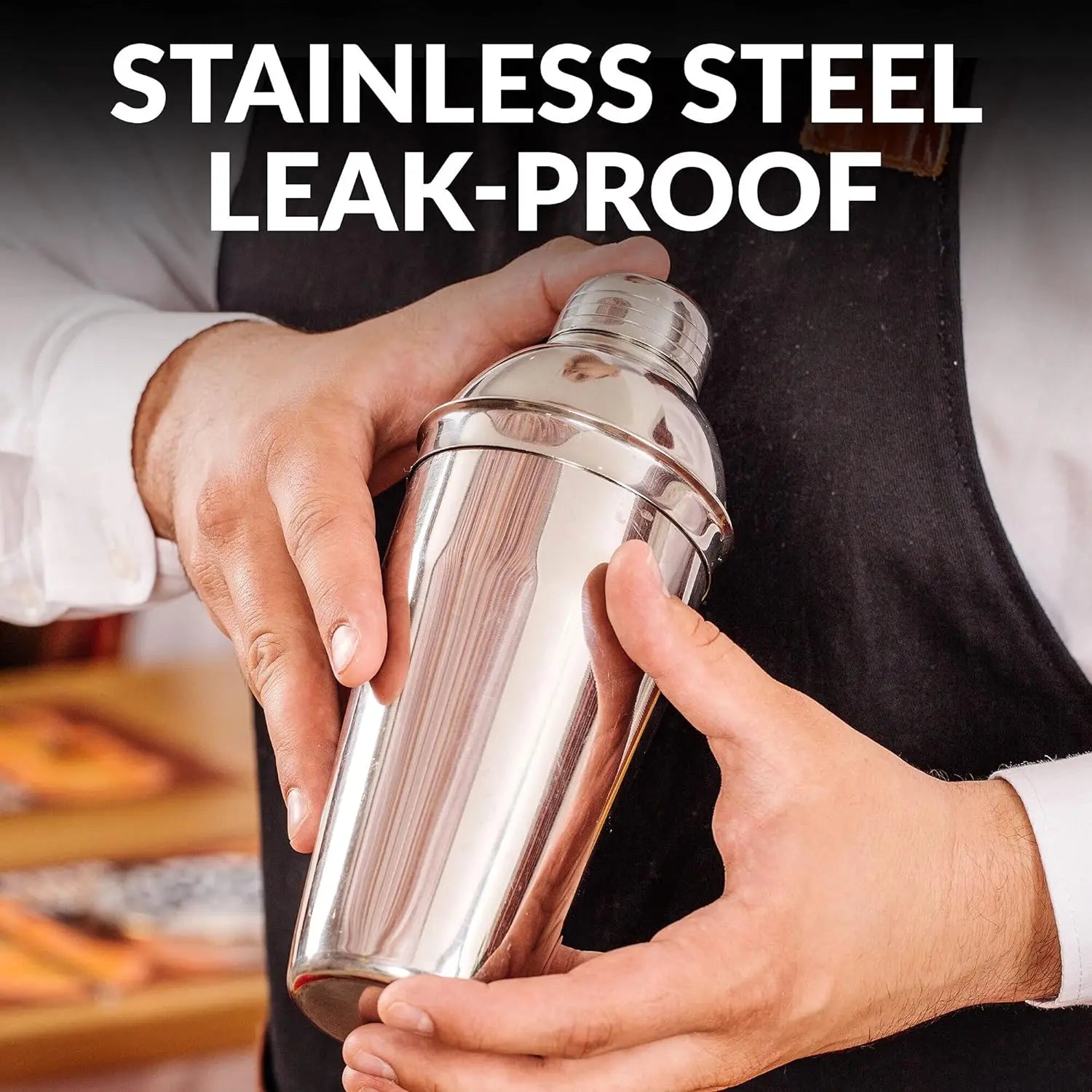 24 Oz 750Ml Stainless Steel Cocktail Shaker Set - Mixed Drink Shaker - Martini Shaker Set with Built in Strainer