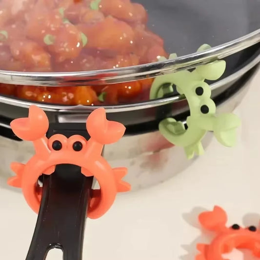 4/1PCS Silicone Spatula Rack Small Crab anti Scalding Overflow Pot Clip Spoon Holder Clip Universal Shovel Rack Kitchen Gadget