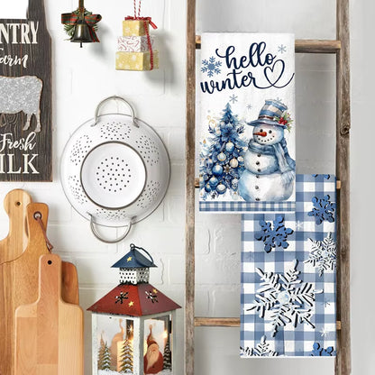 2Pcs Christmas Kitchen Towels Merry Christmas Party Decoration 2025 Xmas Snowman Dish Towel Navidad Natal New Year Gift 2026