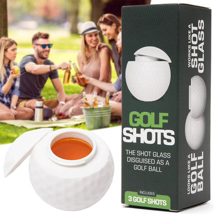 1/3Pcs Golf Ball Shaped Shot Glass Washable Reusable Wine Cup Plastic Shot Glass with Lid Great Present Idea