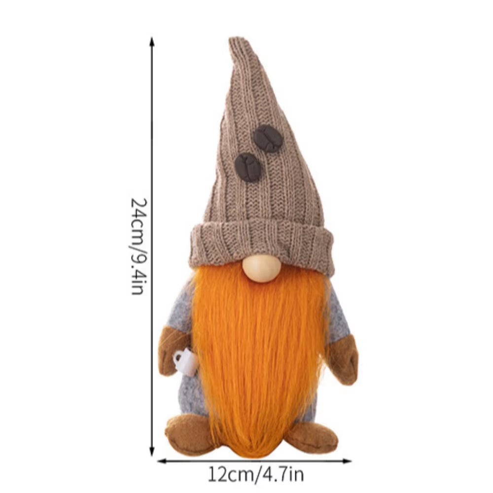 1/2 Pcs Coffee Gnome Coffee Bar Decoration, Handmade Swedish Gift Farmhouse Plush with Coffee Bag Christmas Kitchen Decoration