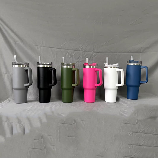 1PC Bingba Cup Car Large Capacity Portable Handle Cup Stainless Steel Insulation Cup Coffee Insulation Cup 40Oz