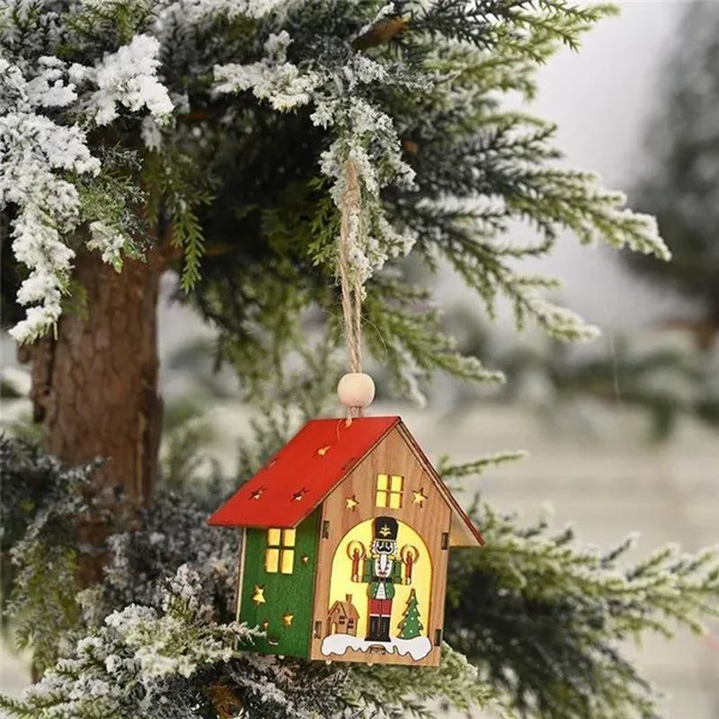 Merry Christmas LED Lights Pendants Ornaments Christmas Table Decoration for Home Xmas Light LED Christmas Decor