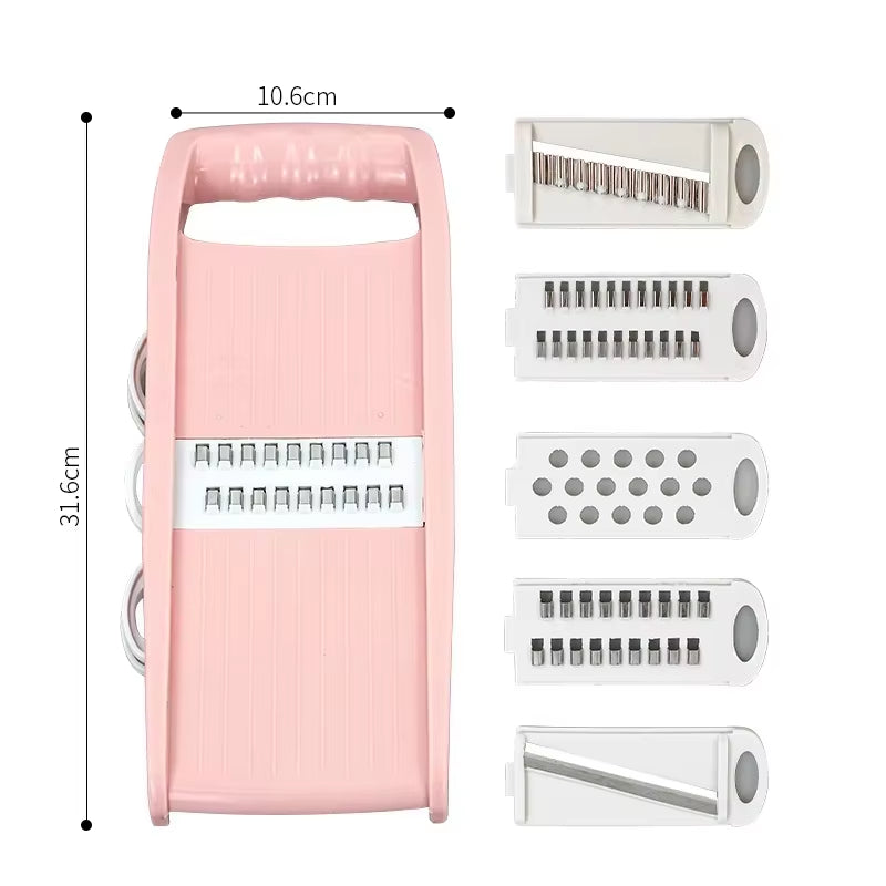 5 In1 Vegetable Fruit Slicer Multifunctional Manual Food Grater Cutter Potato Household Chopper Kitchen Veggie Dicer Gadgets