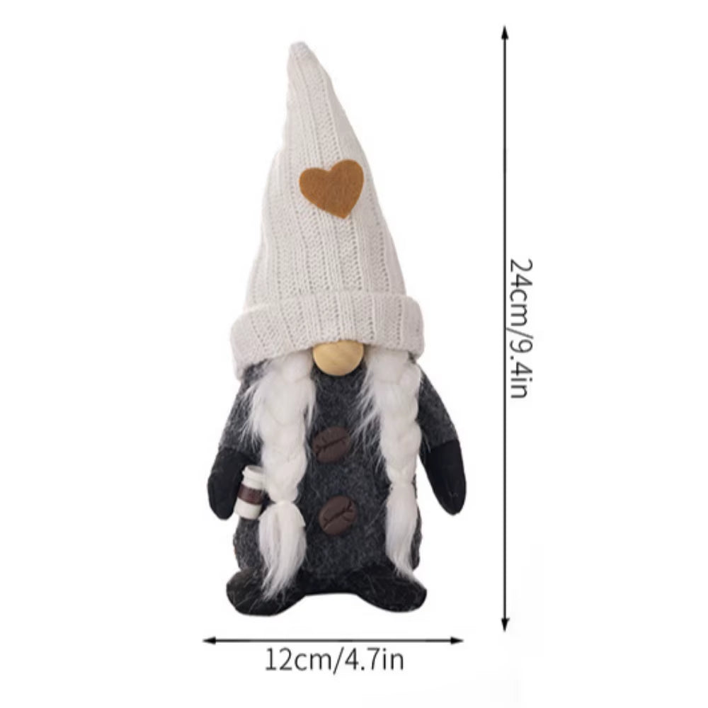 1/2 Pcs Coffee Gnome Coffee Bar Decoration, Handmade Swedish Gift Farmhouse Plush with Coffee Bag Christmas Kitchen Decoration