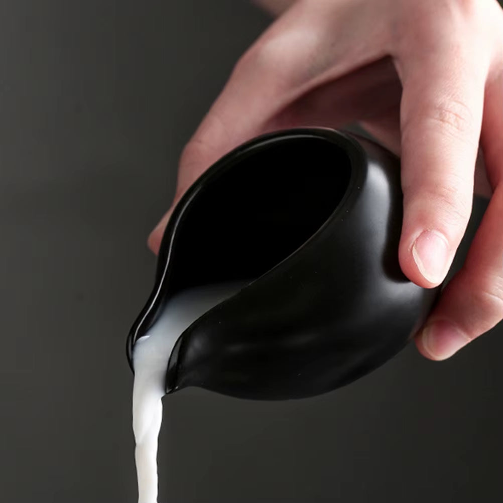 Mini round Spout Ceramic Milk Jug Sauce Pitcher Coffee Syrup Dispenser Cold Kettle Drinkware Kitchen Dining Bar Nordic Style