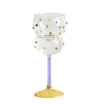 Champagne Coupe Colorful Goblet Glass Sparkling Gem Cocktail Champagne Glass Dessert Drinking Glasses Bar Wine Glasses