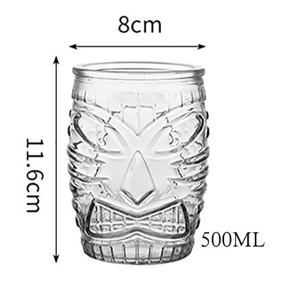 Glass Tiki Mug Modern Bar Tiki Cooler Clear Tumblers