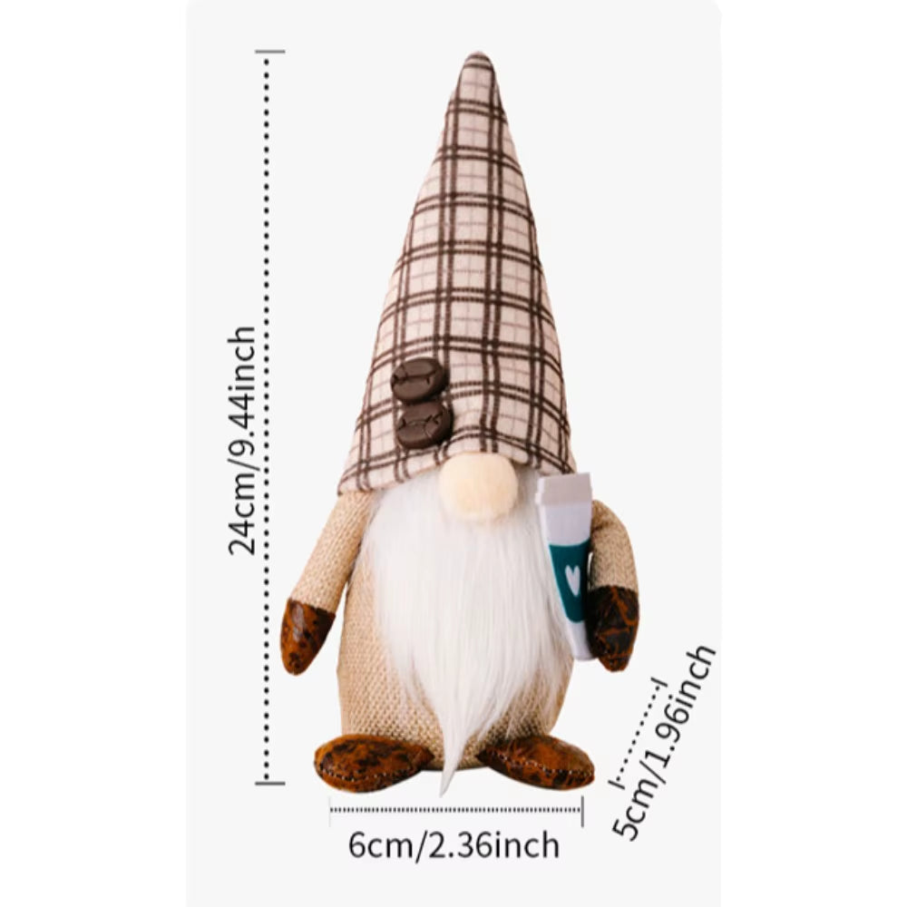 1/2 Pcs Coffee Gnome Coffee Bar Decoration, Handmade Swedish Gift Farmhouse Plush with Coffee Bag Christmas Kitchen Decoration