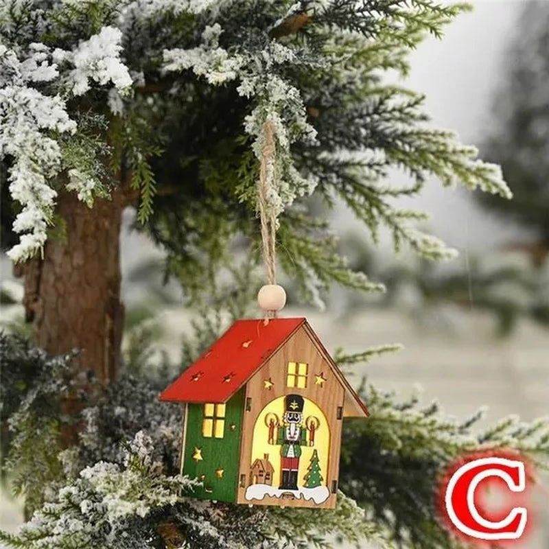 Merry Christmas LED Lights Pendants Ornaments Christmas Table Decoration for Home Xmas Light LED Christmas Decor