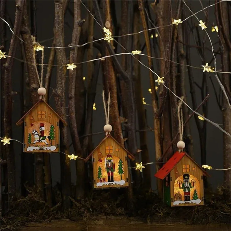 Merry Christmas LED Lights Pendants Ornaments Christmas Table Decoration for Home Xmas Light LED Christmas Decor