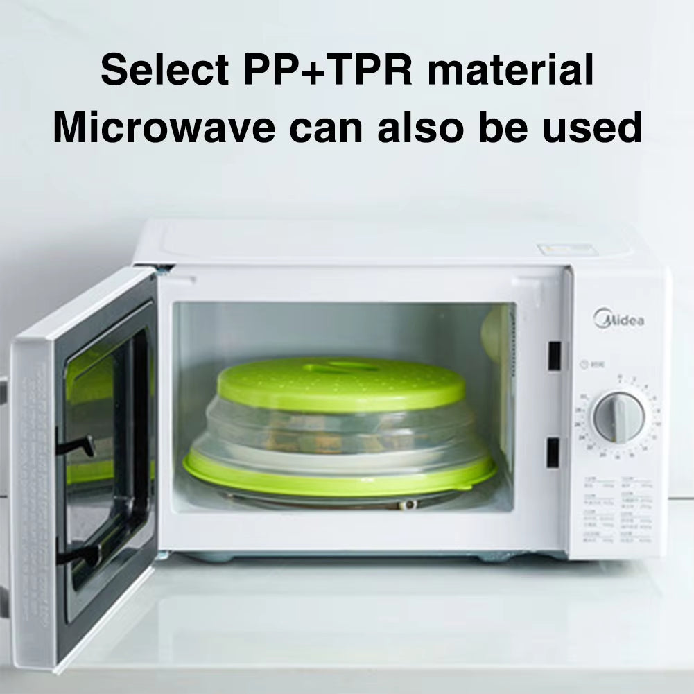 Microwave Splatter Cover Heating Folding Cover Silicone Fresh-Keeping Cover Oil-Proof Splash-Proof Cover with Hook Cooking Lids